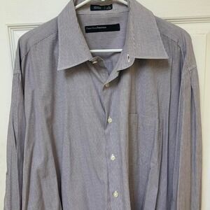 Blue and white long sleeved shirt